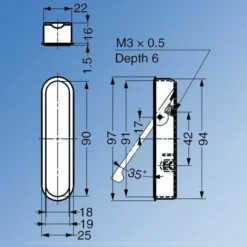 Pocket Door Pull Handle -Barrier Components 02040071 3