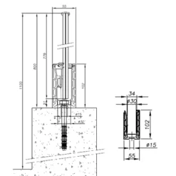Barrier Sabco OSF Base Fix -Barrier Components rail base osf 3 1