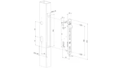 Locinox Sixtylock - Insert Gate Lock 60mm Profile Only 6 Locinox Sixtylock - Insert Gate Lock 60mm Profile Only -Barrier Components sixtylock drawing